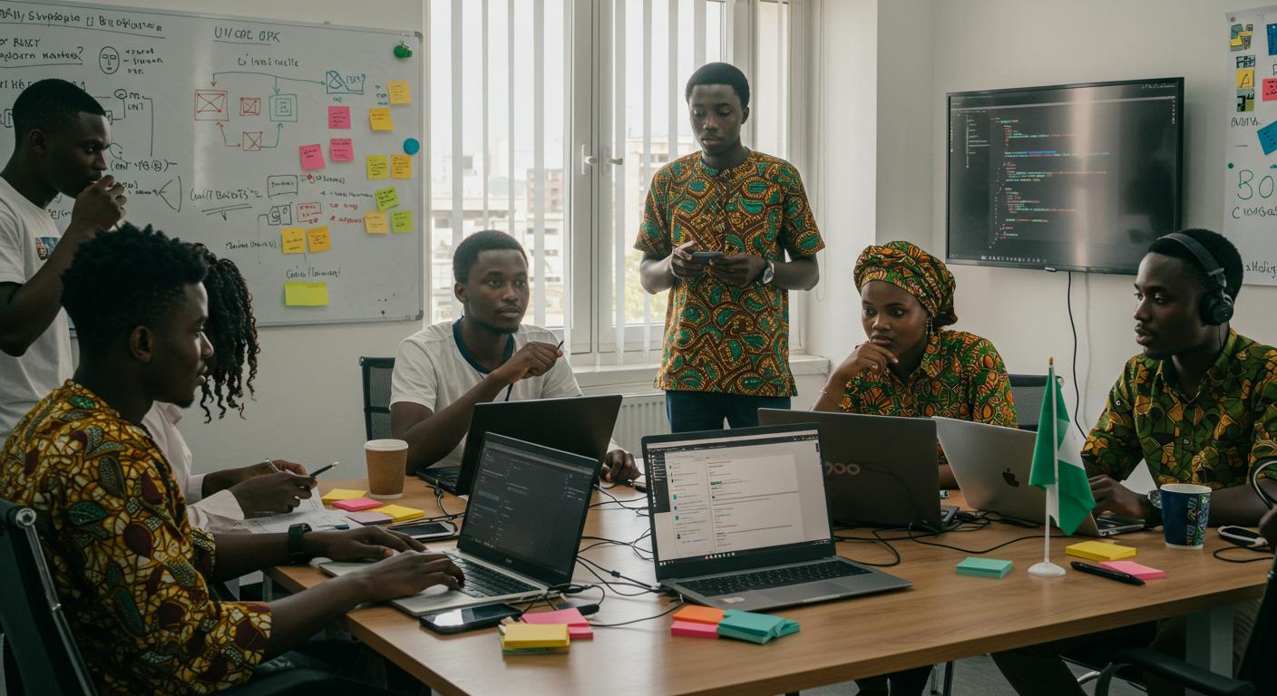 Équipe africaine analysant un système